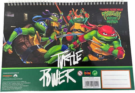 Gim Drawing Pad 23x33 40 Sheets + Ninja Turtles Movie Stickers 334-27416