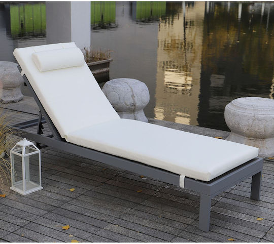 Woodwell Μαξιλάρι Ξαπλώστρας με Πλάτη Sunlounger Εκρού 60x196εκ.