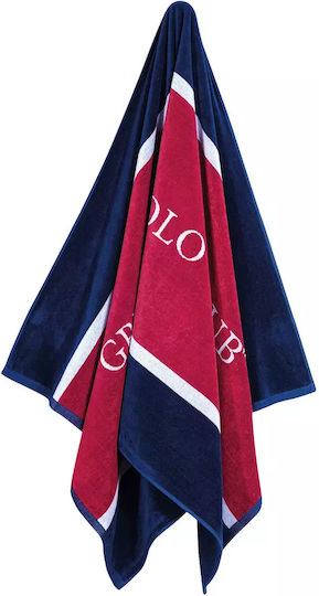 Greenwich Polo Club Πετσέτα Θαλάσσης Βαμβακερή Κόκκινη 180x90εκ.