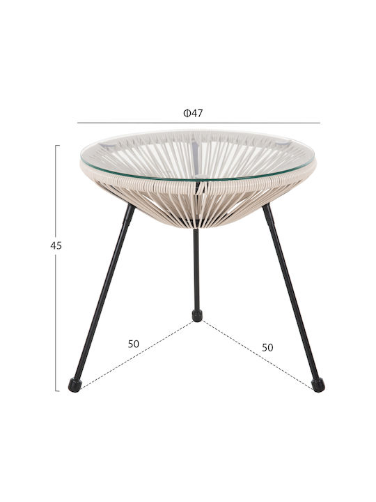 Tisch Café für kleine Außenbereiche Stabil Allegra Black 50x50cm