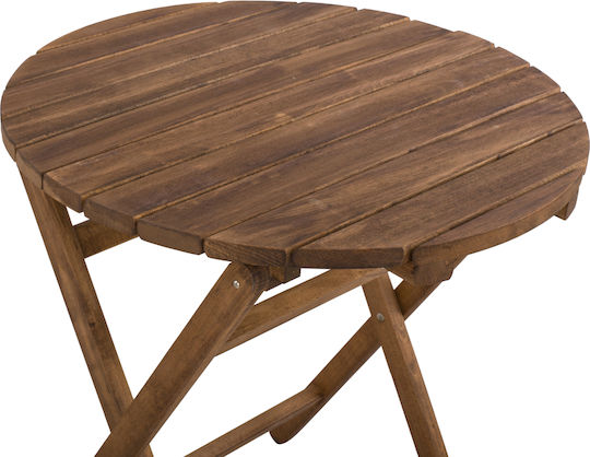 Limnos Outdoor Bar Foldable Wood Table Walnut 70x70x76cm
