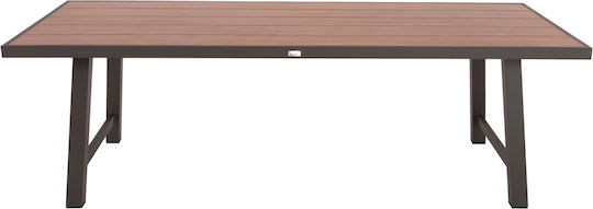 Outdoor Dinner Free Standing Aluminum Table Ecru 240x105x75cm