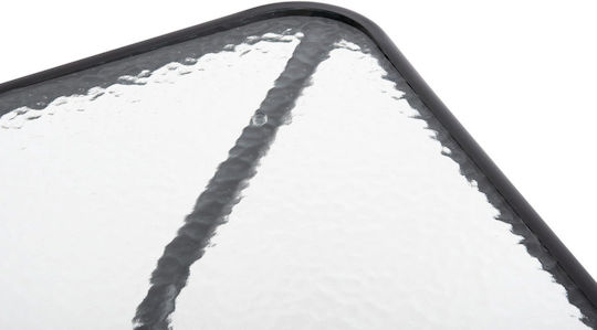 Figo Outdoor Dinner Free Standing Table with Glass Surface and Metal Frame Black 70x70x72cm