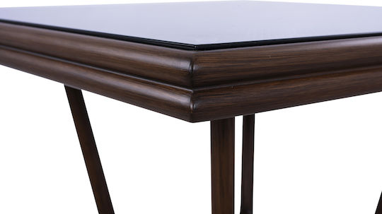 Tisch Café für kleine Außenbereiche Stabil Moses Brown 70x70x65cm