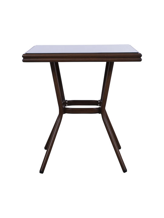 Tisch Café für kleine Außenbereiche Stabil Moses Brown 70x70x65cm
