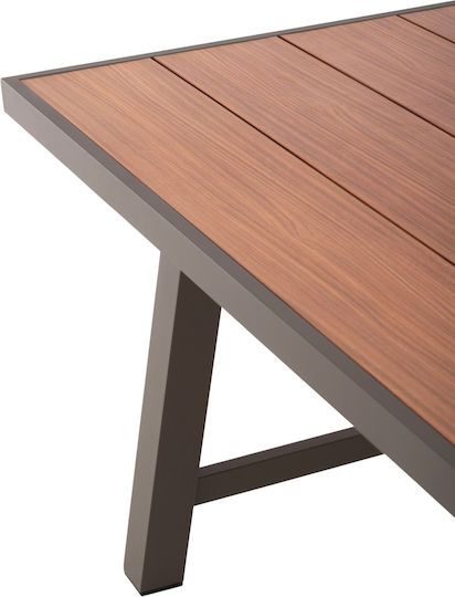 Outdoor Dinner Free Standing Aluminum Table Ecru 240x105x75cm