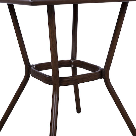 Tisch Café für kleine Außenbereiche Stabil Moses Brown 70x70x65cm