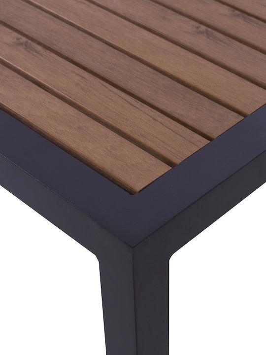 Sabra Auxiliary Outdoor Table with Polywood Surface and Aluminum Frame Gray 45x45x45.5cm