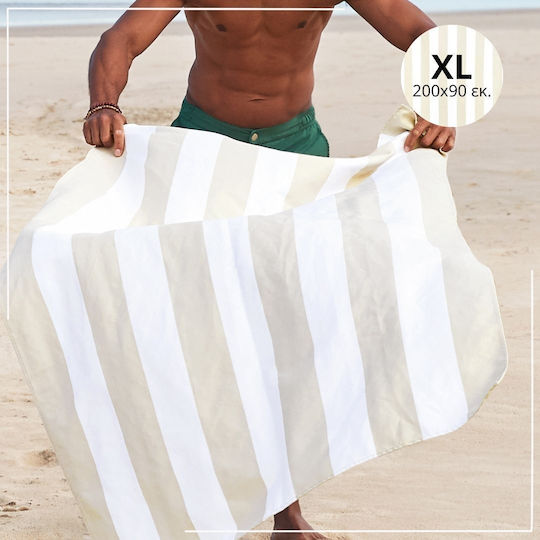 Dock & Bay Quick Dry XL Πετσέτα Microfiber Σώματος σε Θήκη Μπεζ 200x90εκ.