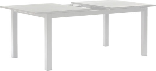 Маса Алуминиево Разтегателена Sifnos Бял 160x90x77бр
