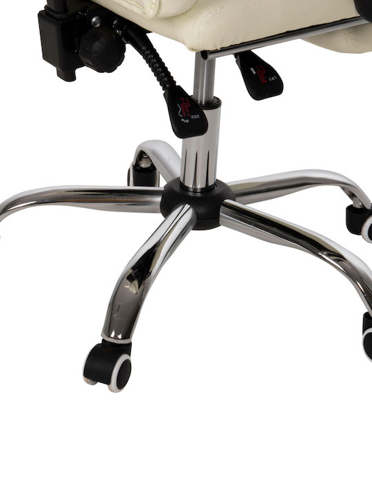 HomeMarkt SEENA Reclining Office Chair with Fixed Arms Beige-Red HM1190.03