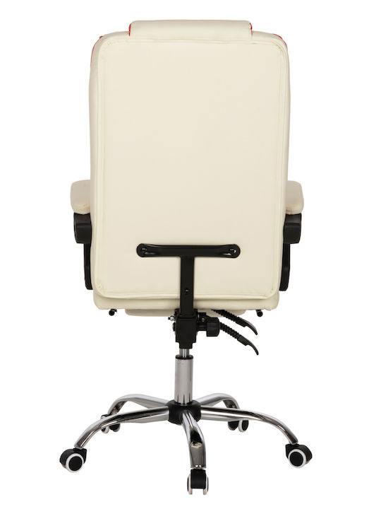 HomeMarkt SEENA Reclining Office Chair with Fixed Arms Beige-Red HM1190.03