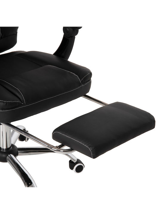 HomeMarkt Seena Reclining Office Chair with Fixed Arms Black Velvet-Black Metal HM1190.01