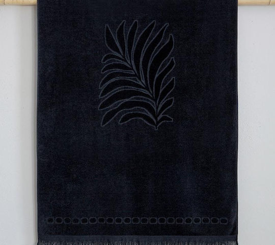 Nima Jacquard Cotton Black Beach Towel 160x90cm