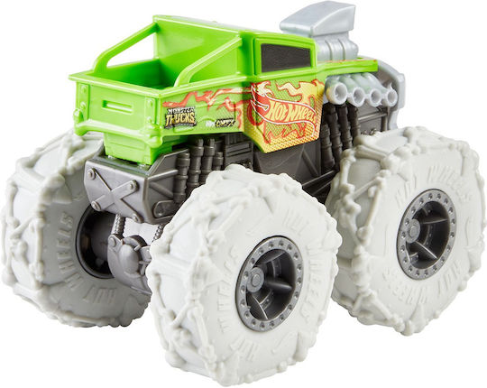 Hot Wheels Monster Truck Twisted Tredz Truck Bone Shaker - Green-Grey 1:43 Monster Truck For 3+ Years (Various Designs) 1pc