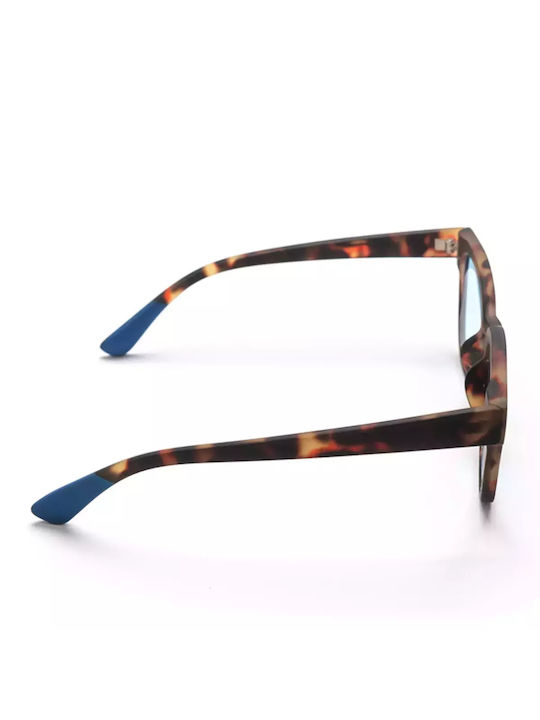 Okkia Giovanni Unisex Γυαλιά Ηλίου με Καφέ Ταρταρούγα Κοκκάλινο Σκελετό και Μπλε Φακό OK012CHBL