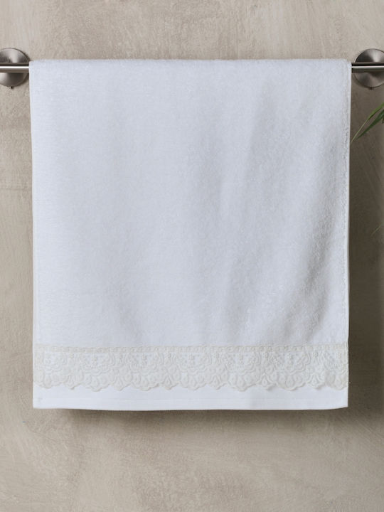 Kentia Σετ Πετσέτες Μπάνιου 3τμχ Hermione White Βάρους 450gr/m²
