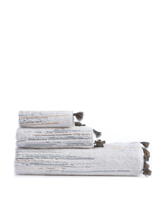Nef-Nef Homeware Hand Towel Premium Halfway 30x50cm Beige/Black Weight 550gr/m²