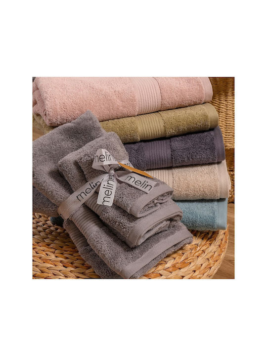 Melinen 3pc Bath Towel Set Kenzo Beige Weight 450gr/m²