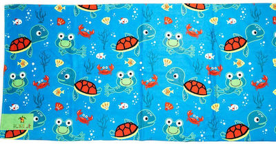 Tortue Kids Beach Towel Blue 140x70cm