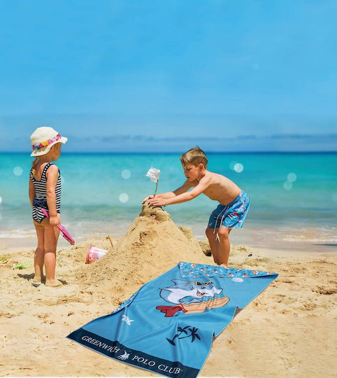 Greenwich Polo Club Kids Beach Towel Gray Sharks 140x70cm