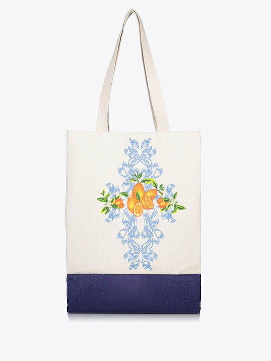 Axel Citrus Garden Pelagia Beach Bag Made of Blue Canvas