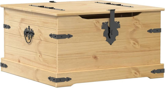 vidaXL Декоративна куфар Дърво Кафяв 78x78x45бр
