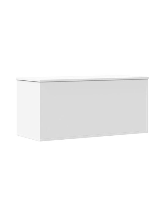 vidaXL Декоративна куфар Дърво Бял 100x42x46бр