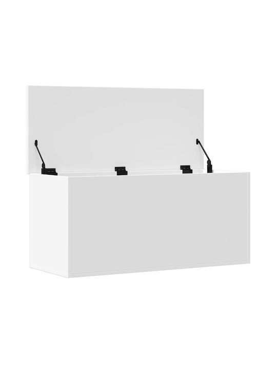 vidaXL Декоративна куфар Дърво Бял 100x42x46бр