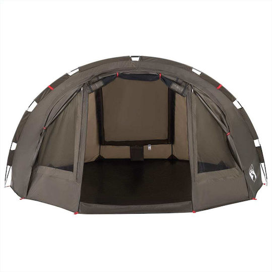 vidaXL Camping Tent Igloo Brown for 4 People 298x236x152cm