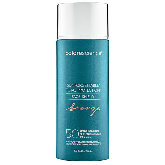 Colorescience Sunforgettable Total Protection Face Shield Mineral Mineral Αδιάβροχο Αντηλιακό Προσώπου SPF50 με Χρώμα Bronze 55ml
