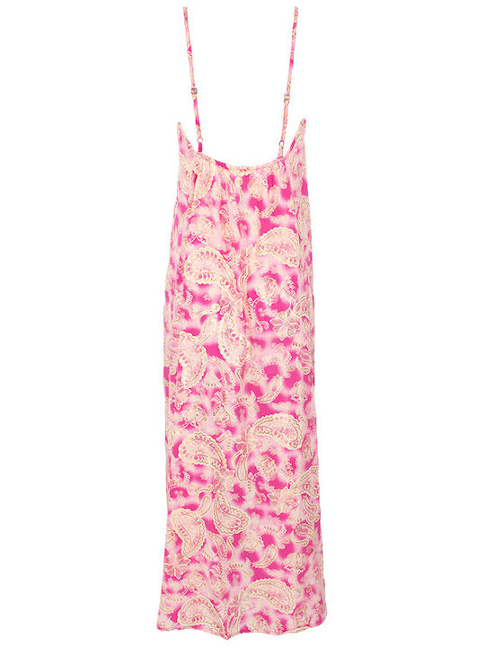 Lara Ethnics Capri Maxi Dress Satin Pink