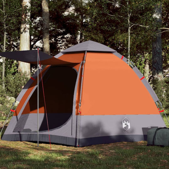 vidaXL Camping Tent Pop Up Orange for 4 People 273x273x129cm