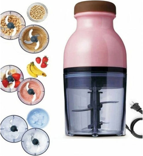 Andowl Πολυκόπτης Multi 200W με Δοχείο 300ml Ροζ