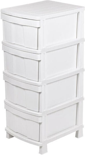Homeplast Ζήβα Sertar Din Plastic Cu 4 Locuri Alb 50x40x99cm