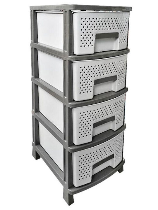 Homeplast Ζήβα Drawers Plastic in Gray Color 40x50x99cm