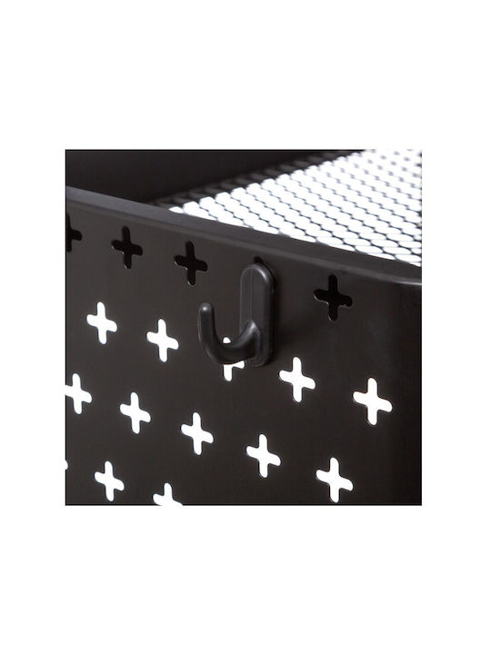 Atmosphera Metallisches Küchenwagen Mit 3 Ebenen Schwarz 51x29,5x76cm