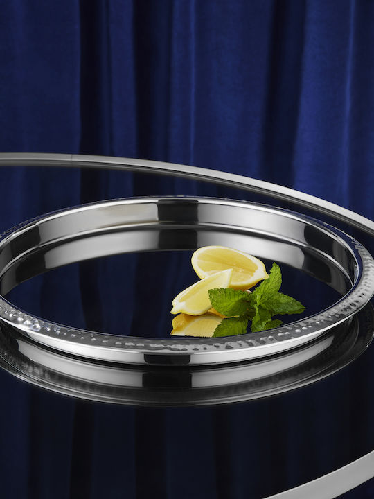 Maxwell & Williams Stainless Steel Round Serving Tray with Handles in Gray Color 35.5cm MF0057 1pcs