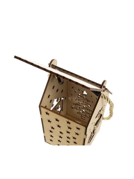 Crăciunescă Iluminată Decorativă Scenă Maro cu Baterie 14x7.5x7.5cm.