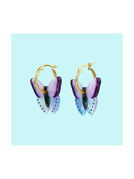 Coucou Suzette Earrings Hoops made of Steel Gold Plated