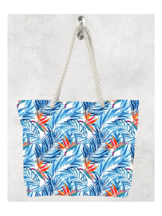 Stoff Strandtasche in Hellblau