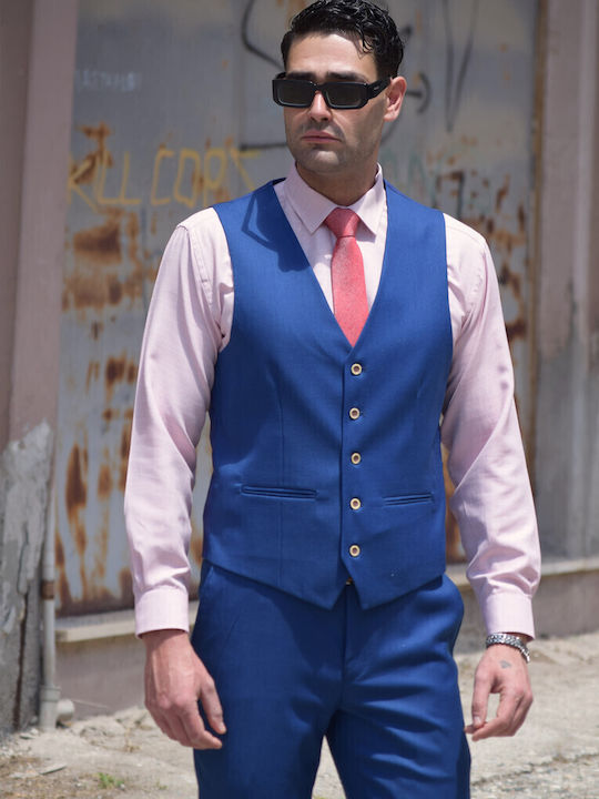 Costum Bărbați Costum bărbați Blue raffia