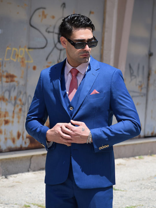 Costum Bărbați Costum bărbați Blue raffia