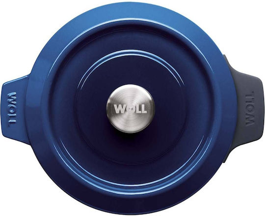 Woll Cobalt Blue Iron Βαθιά Κατσαρόλα από Μαντέμι 4.2lt / 24cm Cobalt Blue