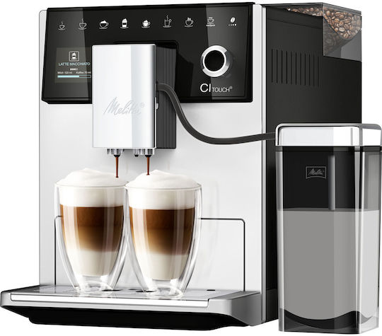 Melitta Ci Touch Αυτόματη Μηχανή Espresso 1400W Πίεσης 15bar με Μύλο Άλεσης Ασημί