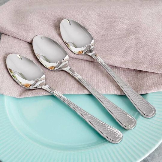 Nava Set Spoons Dinner Stainless Steel Silver 29cm 3 Pieces