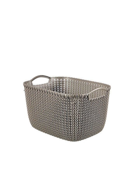 Curver Plastic Storage Basket Knit Brown 18lt