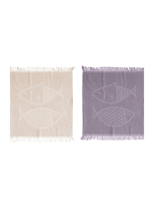 Nef-Nef Homeware Fish Style Ecru Ποτηρόπανο από 100% Βαμβάκι σε Εκρού Χρώμα 50x50cm