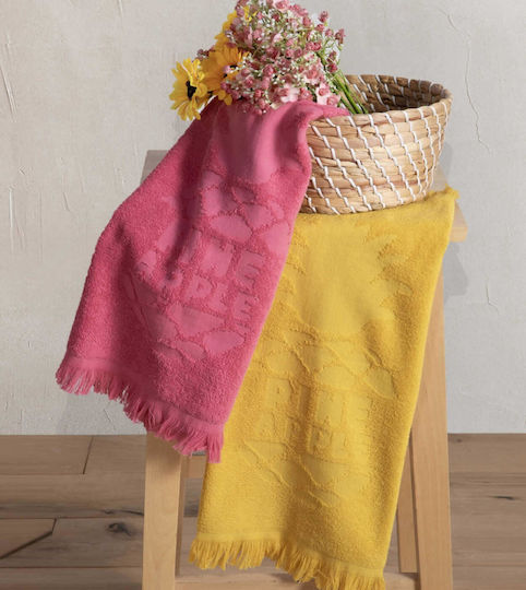 Nef-Nef Homeware Delicious Rose Tea Towel from 100% Cotton in Pink Color 50x50cm