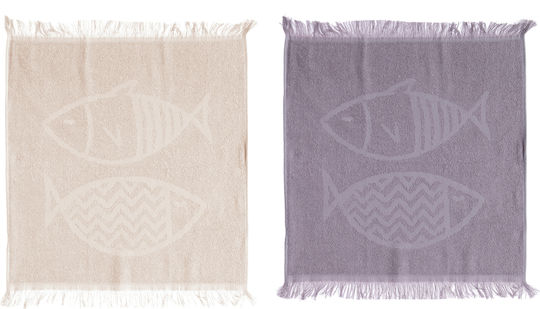 Nef-Nef Homeware Fish Style Ecru Ποτηρόπανο από 100% Βαμβάκι σε Εκρού Χρώμα 50x50cm